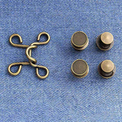 Waist Buckle Jeans Buttons No Sewing Adjustable Fasteners Clip Snap Tack Metal