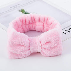 Fleece Makeup Headband Bow for Washing Face