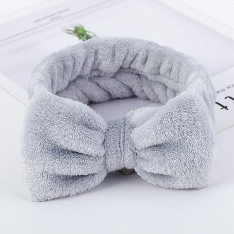 Fleece Makeup Headband Bow for Washing Face