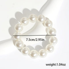 Faux Pearl Hair Tie Scrunchie Decorative Rubber Band Bracelet Hair Accessories
