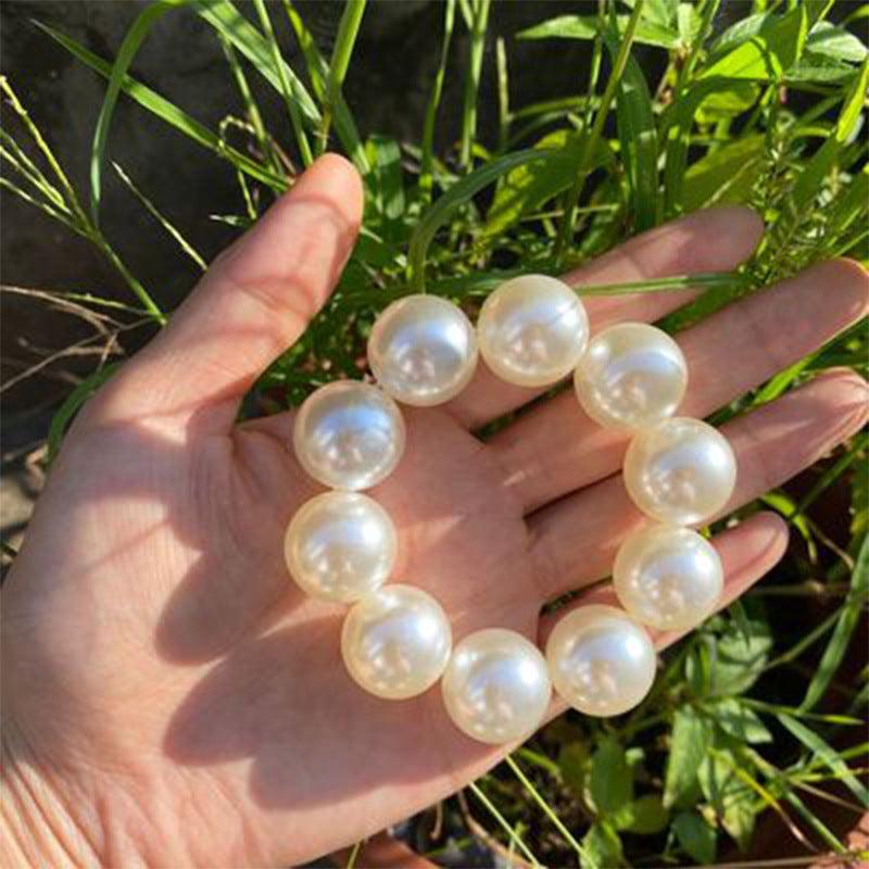 Faux Pearl Hair Tie Scrunchie Decorative Rubber Band Bracelet Hair Accessories