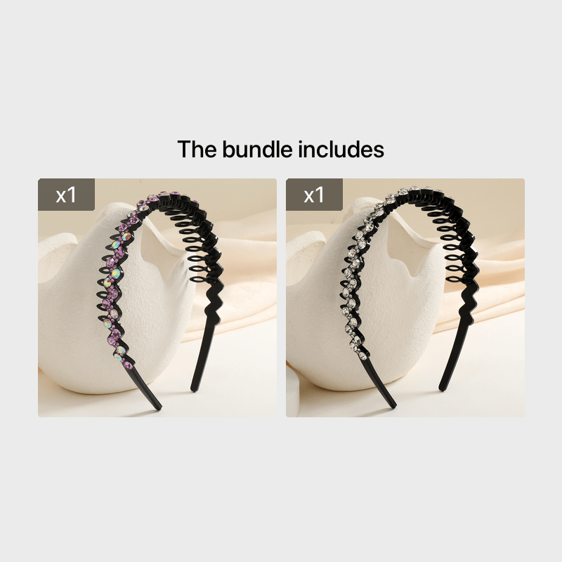 Crystal Flower Headband Wave Rhinestone Hair Band