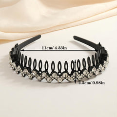 Crystal Flower Headband Wave Rhinestone Hair Band