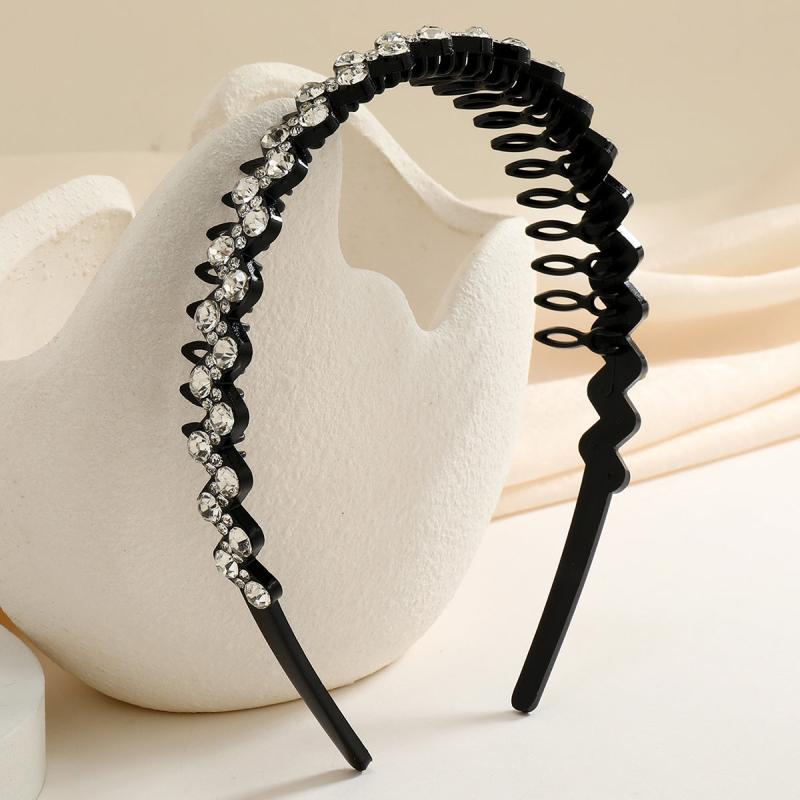 Crystal Flower Headband Wave Rhinestone Hair Band