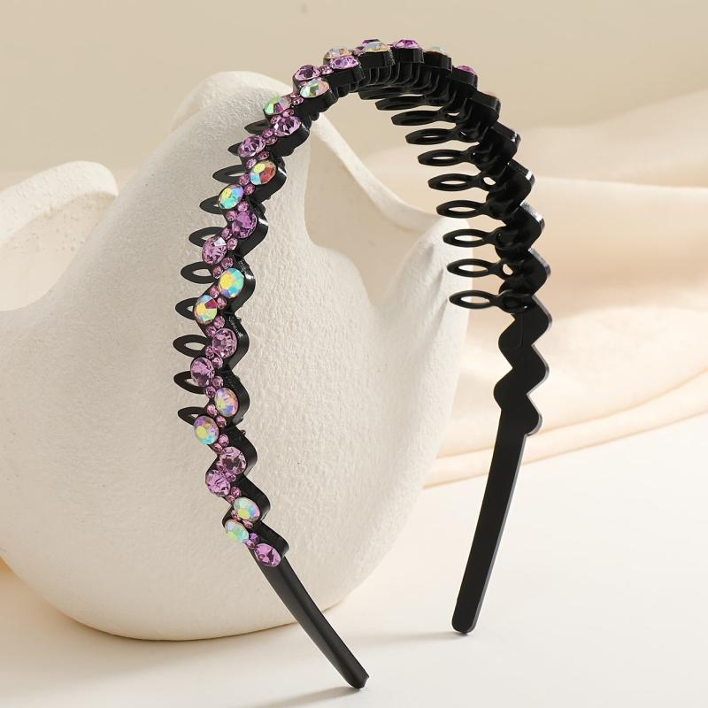 Crystal Flower Headband Wave Rhinestone Hair Band