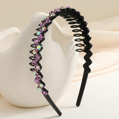 Crystal Flower Headband Wave Rhinestone Hair Band