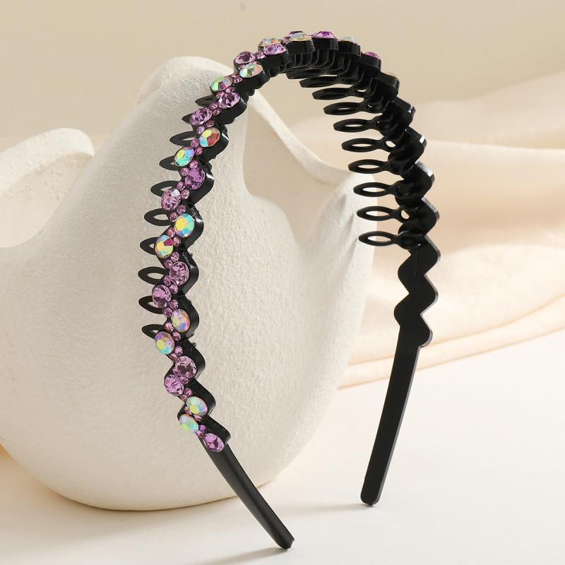 Crystal Flower Headband Wave Rhinestone Hair Band