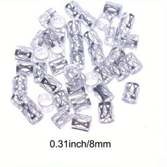 50pcs Dreadlocks Beads Hair Braid Rings Hair Braiding Metal Cuffs