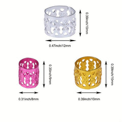 50pcs Dreadlocks Beads Hair Braid Rings Hair Braiding Metal Cuffs