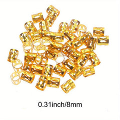50pcs Dreadlocks Beads Hair Braid Rings Hair Braiding Metal Cuffs