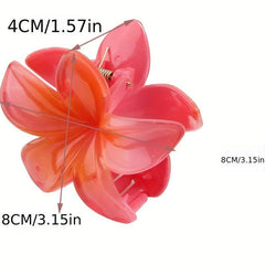 Flower Glossy Hair Claw Back Head Hair Clip