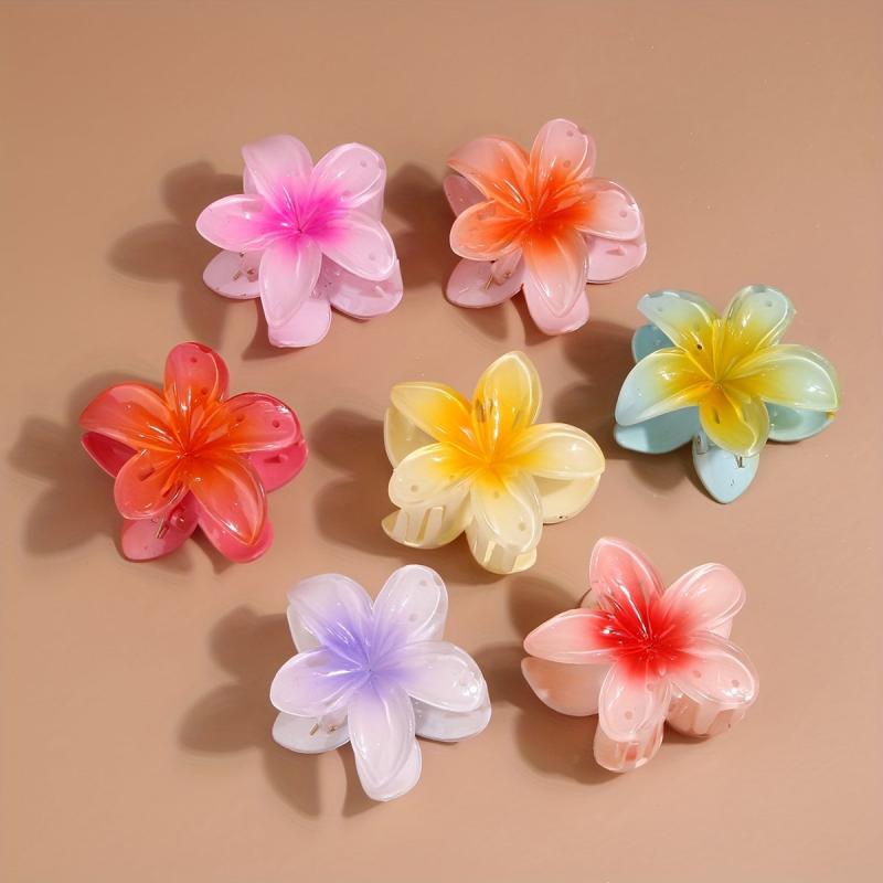 Flower Glossy Hair Claw Back Head Hair Clip