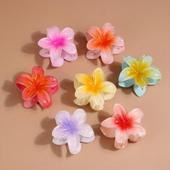 Flower Glossy Hair Claw Back Head Hair Clip