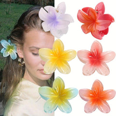 Flower Glossy Hair Claw Back Head Hair Clip