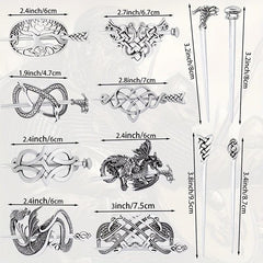 Viking Celtic Crown Hairpin Hair Accessories Silvery Irish Long Hair Decorative