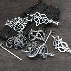 Viking Celtic Crown Hairpin Hair Accessories Silvery Irish Long Hair Decorative
