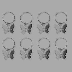 8pcs Butterfly Pendant Hair Braid Rings, Viking Style Hair Accessories for Women