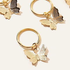 8pcs Butterfly Pendant Hair Braid Rings, Viking Style Hair Accessories for Women