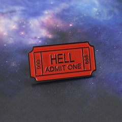 Ticket To Hell Enamel Pin Set for Clothes & Bag