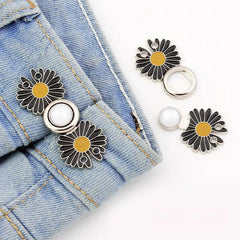 Small Daisy Waist Buttons Elastic Adjustment Buckle for Jeans