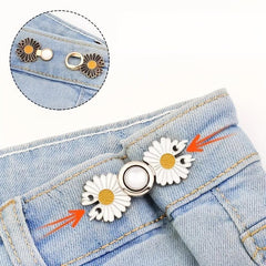 Small Daisy Waist Buttons Elastic Adjustment Buckle for Jeans