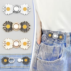 Small Daisy Waist Buttons Elastic Adjustment Buckle for Jeans