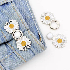 Small Daisy Waist Buttons Elastic Adjustment Buckle for Jeans