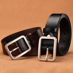 Men's Leather Belt Pin Buckle Jeans Belt Plus Size