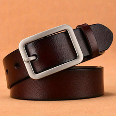 Men's Leather Belt Pin Buckle Jeans Belt Plus Size
