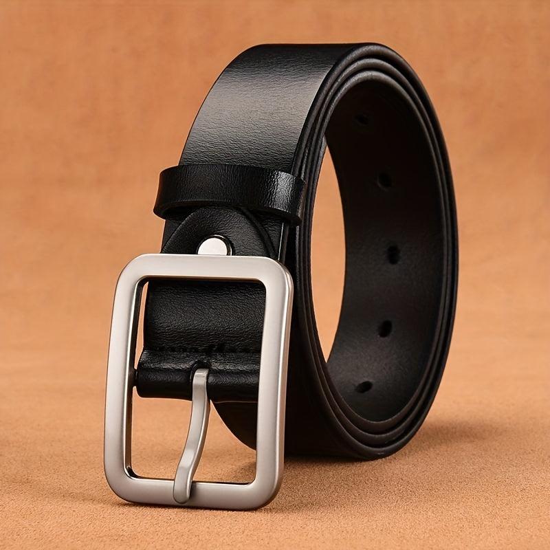 Men's Leather Belt Pin Buckle Jeans Belt Plus Size
