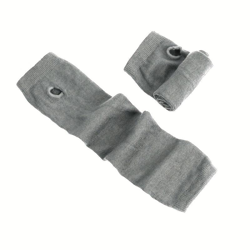 Y2K Striped Knitted Fingerless Gloves