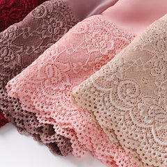 Pearl Chiffon Lace Trim Head Scarf Lightweight Wrap