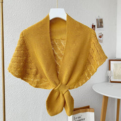 Women's Hollow Knit Cape Shawl Vest Scarf