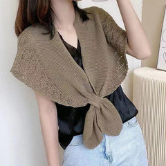 Women's Hollow Knit Cape Shawl Vest Scarf