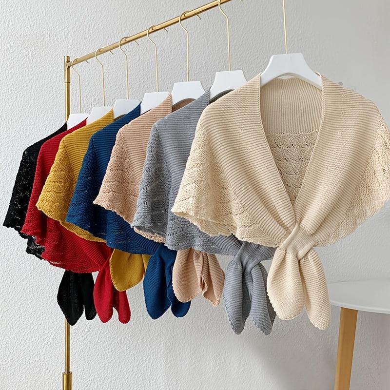 Women's Hollow Knit Cape Shawl Vest Scarf