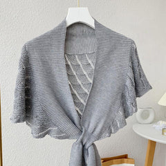 Women's Hollow Knit Cape Shawl Vest Scarf