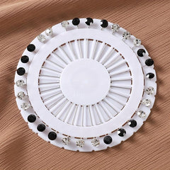 30pcs Colorful Rhinestone Hijab Pins with Safety Caps