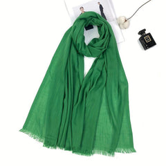 Solid Tassel Scarf Hijab Warm Shawl Women Windproof Head Wrap Beach Towel