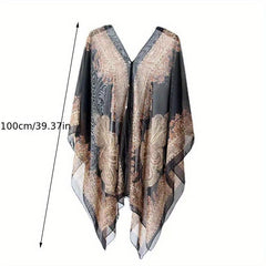 Oversized Paisley Print Chiffon Shawl Thin Beach Towel