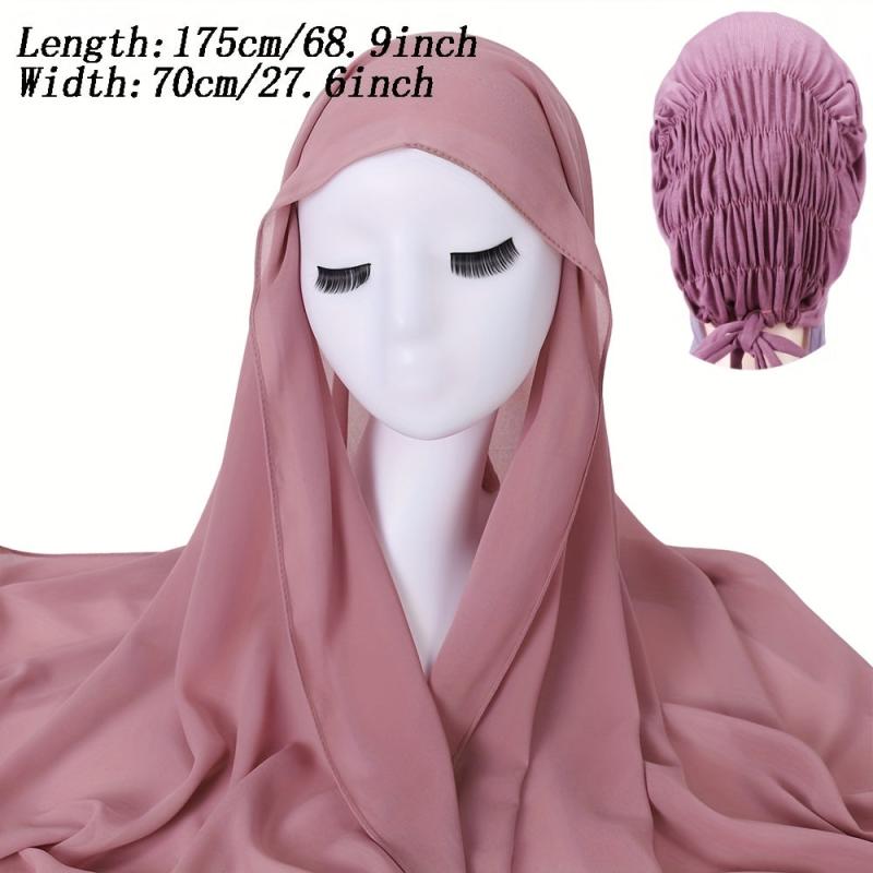 Chiffon Hoodie Scarf Hijab Turban Head Wrap Bandana Hair Accessory