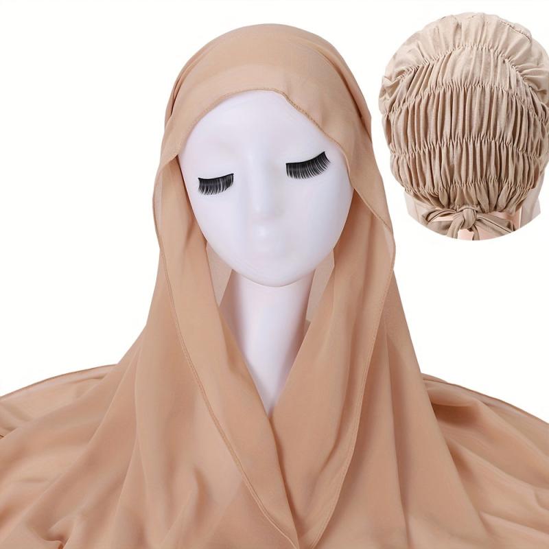 Chiffon Hoodie Scarf Hijab Turban Head Wrap Bandana Hair Accessory
