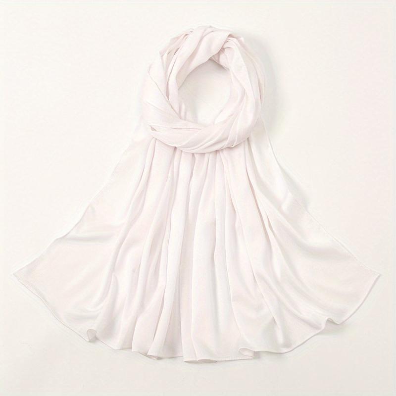 Satin Hijab Solid Scarf Casual Sunscreen Shawl Women Head Wrap Turban
