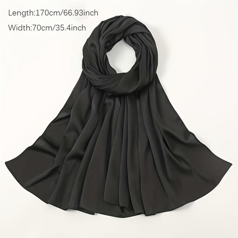 Satin Hijab Solid Scarf Casual Sunscreen Shawl Women Head Wrap Turban
