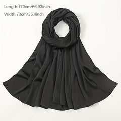Satin Hijab Solid Scarf Casual Sunscreen Shawl Women Head Wrap Turban