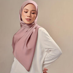 Satin Hijab Solid Scarf Casual Sunscreen Shawl Women Head Wrap Turban
