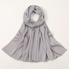Satin Hijab Solid Scarf Casual Sunscreen Shawl Women Head Wrap Turban