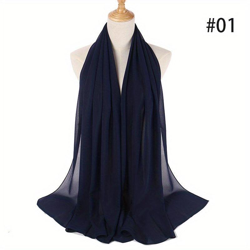 Solid Veil Chiffon Hijab Scarf Headscarves Women Shawl Ramadan Headwraps
