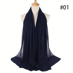 Solid Veil Chiffon Hijab Scarf Headscarves Women Shawl Ramadan Headwraps