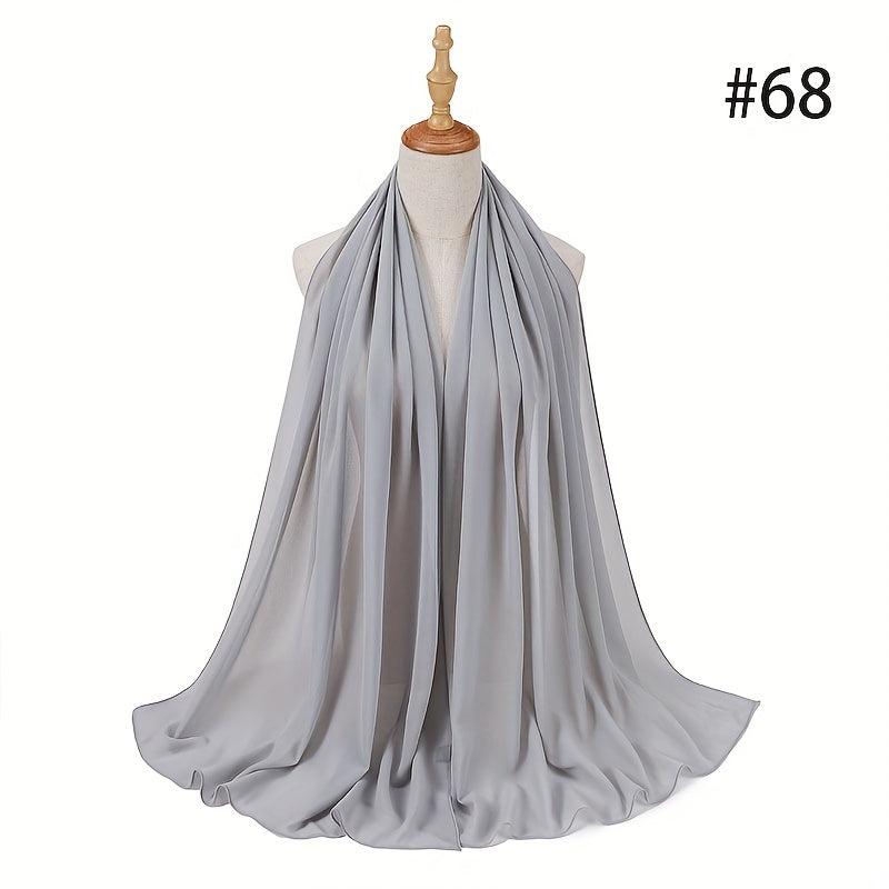 Solid Veil Chiffon Hijab Scarf Headscarves Women Shawl Ramadan Headwraps