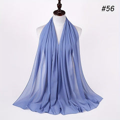 Solid Veil Chiffon Hijab Scarf Headscarves Women Shawl Ramadan Headwraps